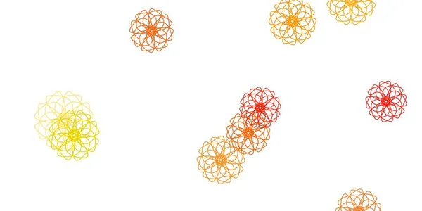 Rose Clair Motif Gribouillis Vectoriel Jaune Avec Des Fleurs Illustration — Image vectorielle