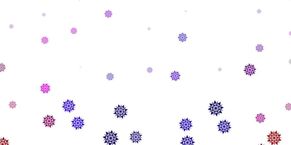 Textura Vectorial Rosa Púrpura Claro Con Copos Nieve Brillantes Elementos — Vector de stock