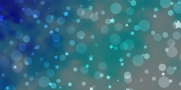 Light Blue Vector Texture Circles Stars — Stock Vector