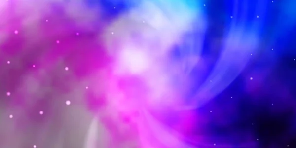 明るいピンク カラフルな星の青いベクトルの背景 — ストックベクタ