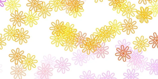 Светло Розовая Желтая Векторная Текстура Цветками Абстрактная Иллюстрация Цветами Стиле — стоковый вектор