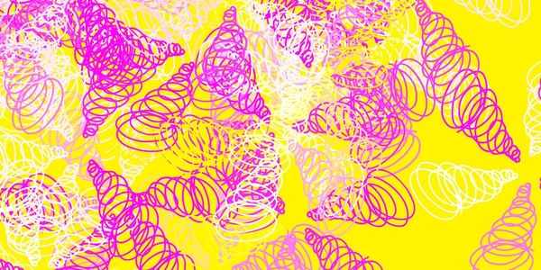 Texture Vectorielle Rose Clair Jaune Avec Des Courbes Illustration Dégradée — Image vectorielle