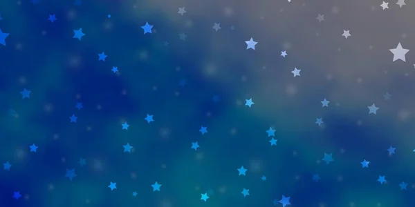ライトブルー 小さな大きな星と黄色のベクトルの背景 — ストックベクタ