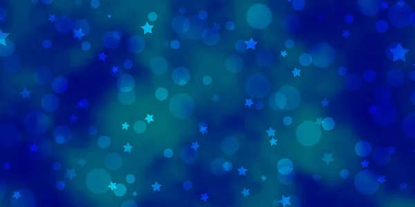 Fond Vectoriel Bleu Clair Avec Cercles Étoiles Illustration Abstraite Scintillante — Image vectorielle