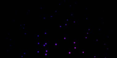 Koyu pembe, neon yıldızlı mavi vektör şablonu.