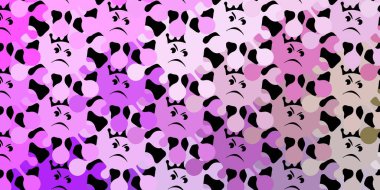 Koyu pembe, covid-19 sembollü yeşil vektör arkaplan. Enfeksiyon formları ile soyut tarzda basit tasarım. Sağlık korunması için duvar kağıdı.