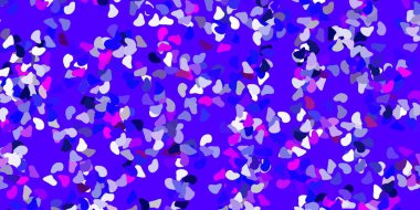 Açık pembe, kaotik şekilli mavi vektör arkaplanı. Soyut tarzda renkli şekilli bir illüstrasyon. Cep telefonları için arka plan.