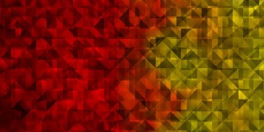 Açık kırmızı, sarı vektör düzeni çizgiler, üçgenler. Üçgen şekilli ışıltılı soyut çizimler. Reklamlar için desen.