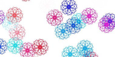 Açık mavi, kırmızı vektör çiçekli doğal düzen. Soyut renkli çiçekli gradyan çizimi. İşiniz için en iyi tasarım.