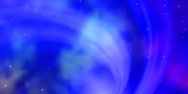 Koyu pembe, soyut yıldızlı mavi vektör deseni.