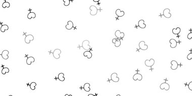 Kadın hakları sembollü açık gri vektör dokusu. Değişken feminizm şekilli renkli bir illüstrasyon. Uluslararası Kadınlar Günü için Tasarım.
