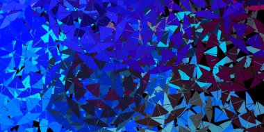 Koyu pembe, çokgen şekilli mavi vektör deseni. Modern tarzda üçgen şekilli akıllı soyut çizimler. Duvar kağıtları için desen.