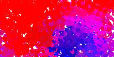 Açık mavi, kırmızı vektör soyut üçgen şablonu. Zarif eğimli üçgenli soyut illüstrasyon. Uygulamalarınız için modern tasarım.