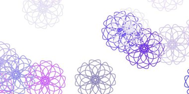 Çiçekli açık mor vektör karalama deseni. Soyut renkli çiçekli gradyan çizimi. Broşürler ve kitaplar için akıllı tasarım.