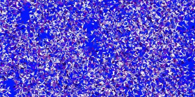 Açık pembe, parlak kar taneleri olan mavi vektör dokusu. Dekoratif Noel tarzında renkli kar unsurları. Yeni yıl arkaplanı.