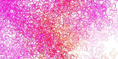 Açık pembe, çizgili sarı vektör şablonu. Gradyan eğrileri olan renkli soyut çizimler. Web siteleri, iniş sayfaları için desen.