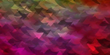 Açık pembe, sarı vektör dokusu ve küp şeklinde polyester. Renkli çizgileri olan soyut çizimler, küpler. Broşürler, broşürler için desen