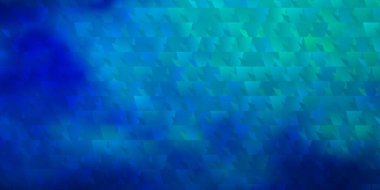 Çizgiler ve üçgenlerle koyu mavi vektör düzeni. Renkli üçgenli modern soyut illüstrasyon. İniş sayfaları için şablon.