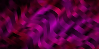 Eğri çizgileri olan koyu pembe vektör şablonu. Renkli çizgilerle dairesel çizimler. İş broşürleri, broşürler için desen