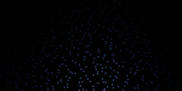 Fundo Vetorial Azul Escuro Com Estrelas Pequenas Grandes — Vetor de Stock