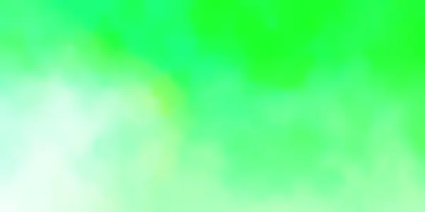 Світло Зелене Векторне Планування Хмарним Пейзажем — стоковий вектор