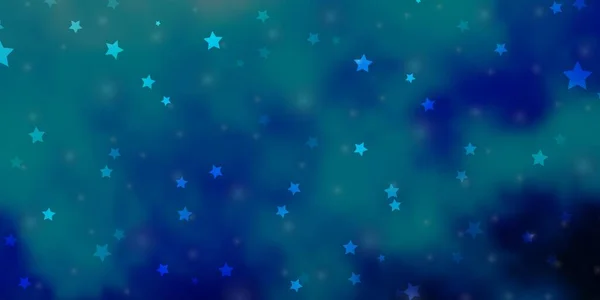 Fondo Vectorial Azul Claro Con Estrellas Pequeñas Grandes — Vector de stock