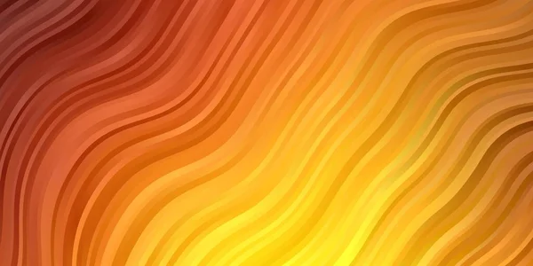 Heller Orangefarbener Vektorhintergrund Mit Gebogenen Linien — Stockvektor