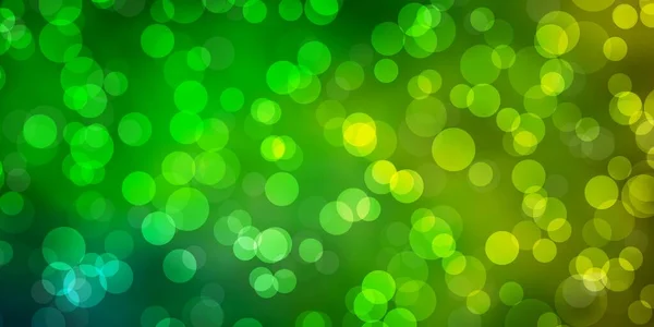 Ljusgrön Gul Vektor Layout Med Cirkelformer — Stock vektor