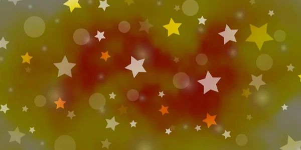 Mise Page Vectorielle Orange Clair Avec Cercles Étoiles — Image vectorielle