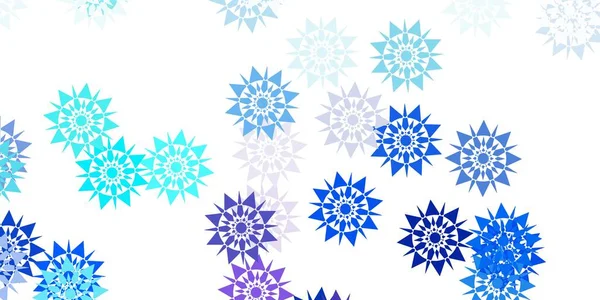 美しい雪の結晶とライトピンク 青ベクトルレイアウト 雪のフレークとシンプルな抽象的なイラスト 年賀状 — ストックベクタ