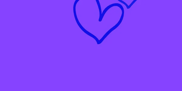 Hellrosa Blauer Vektorhintergrund Mit Leuchtenden Herzen Verschwommenes Dekoratives Design Doodle — Stockvektor