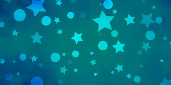 Light Blue Vector Background Circles Stars — Stock Vector