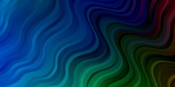 Bleu Clair Motif Vectoriel Vert Avec Lignes Courbes Illustration Demi — Image vectorielle