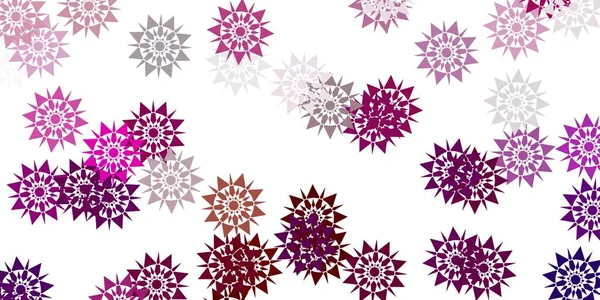 Patrón Vectorial Rosa Claro Con Copos Nieve Colores Ilustración Abstracta — Archivo Imágenes Vectoriales