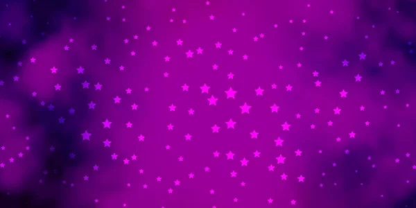 Dark Purple Vector Template Neon Stars — Stock Vector