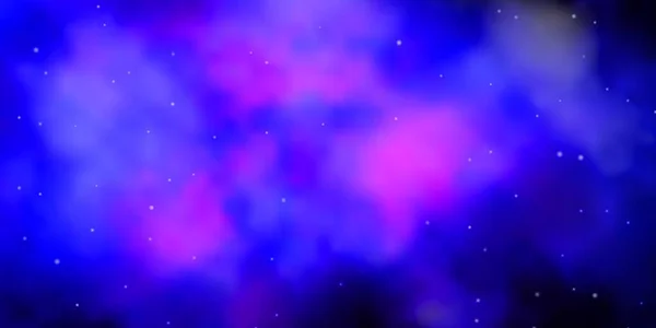 深粉色 蓝色矢量图案 有抽象的恒星 — 图库矢量图片