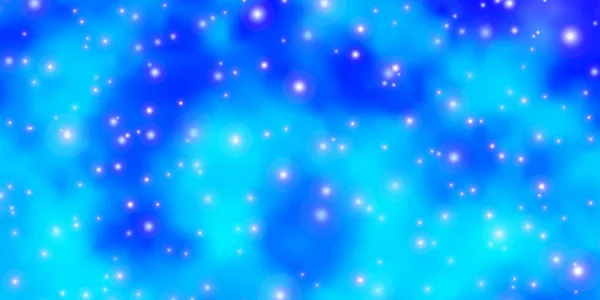 Ljusrosa Blå Vektor Bakgrund Med Små Och Stora Stjärnor — Stock vektor