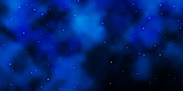 Padrão Vetorial Blue Escuro Com Estrelas Abstratas — Vetor de Stock