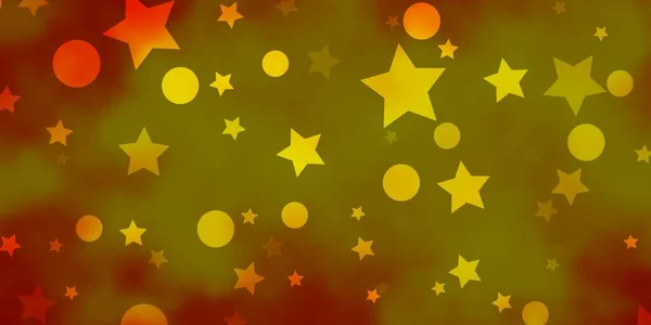 Luz Naranja Vector Fondo Con Círculos Estrellas — Vector de stock