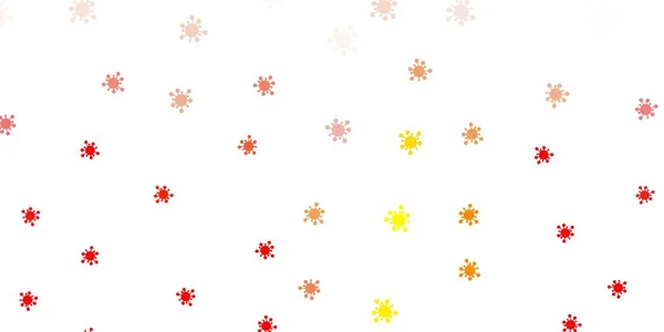 ライトレッド 黄色のベクトルの背景にウイルス記号 生物学的勾配形状の抽象的なイラスト 流行情報に対するシンプルなデザイン — ストックベクタ