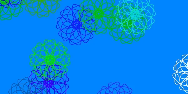Lumière Multicolore Vecteur Doodle Fond Avec Des Fleurs Conception Simple — Image vectorielle