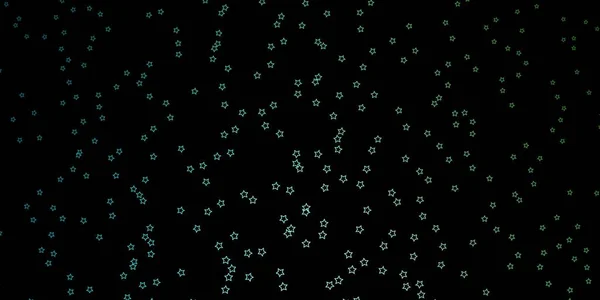 Donkerblauwe Groene Vectorachtergrond Met Kleurrijke Sterren — Stockvector