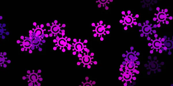 Patrón Vectorial Púrpura Oscuro Con Elementos Coronavirus Ilustración Abstracta Colorida — Archivo Imágenes Vectoriales