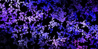 Memphis şekilli koyu mor vektör dokusu. Gradyan rastgele formlarla modern soyut illüstrasyon. Reklamlarınız için modern tasarım.