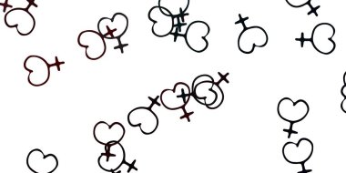 Açık mavi, feminizm unsurlu kırmızı vektör deseni. Kadın hakları aktivizmiyle soyut tarzda basit bir tasarım. Uluslararası Kadınlar Günü için Tasarım.