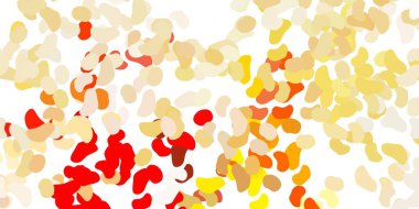 Açık pembe, Memphis şekilli sarı vektör dokusu. Basit bir şekilde gradyan olan renkli soyut biçimler. Reklamlarınız için modern tasarım.