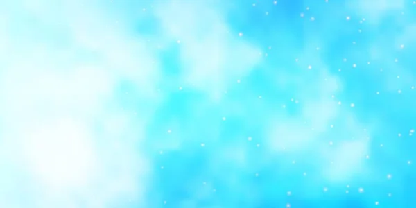 Светло Голубой Векторный Фон Красочными Звездами — стоковый вектор