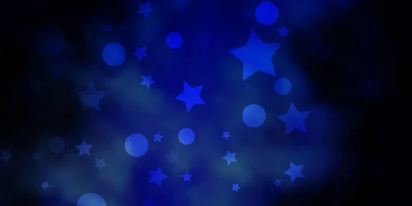 Tmavě Modrá Vektorová Šablona Kruhy Hvězdami — Stockový vektor