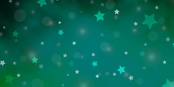 Patrón Vectorial Verde Claro Con Círculos Estrellas — Archivo Imágenes Vectoriales