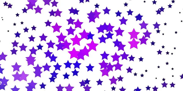 Світло Фіолетовий Векторний Фон Маленькими Великими Зірками — стоковий вектор